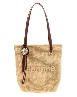 Rabanne Raffia Tote Bag Shopping Bag - Natural