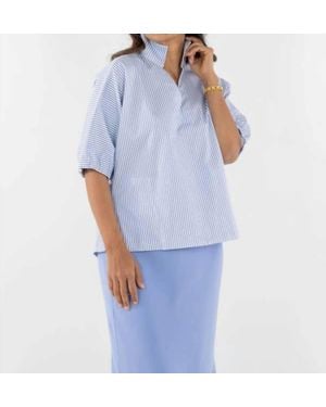 Emily Mccarthy Poppy Dolman Sleeves Top - Blue