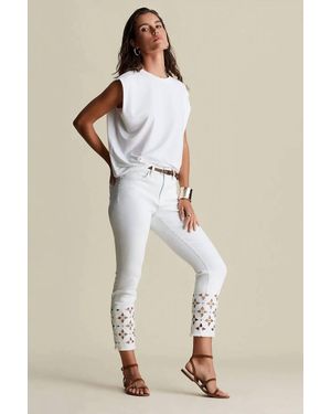 Joseph Ribkoff Isla Sparkle Capri Jeans - Natural