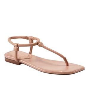 Marc Fisher Maycee Sandal Natural Leather T-Strap Thong Zogg3696 - Pink