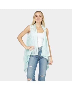 TRUEDAMES Chevron Textured Vest - Blue