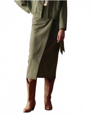 The Great Wrap Midi Skirt - Green