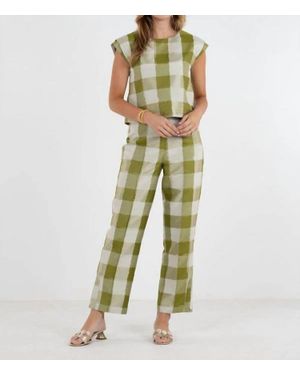 Emily Mccarthy High Rise Slim Pant - Green