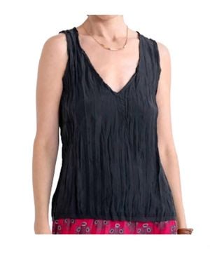 Go> By Go Silk Go Crinkle Cut Tank Top - Blue