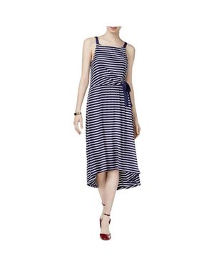 Maison Jules Striped Sleeveless Casual Dress - Blue