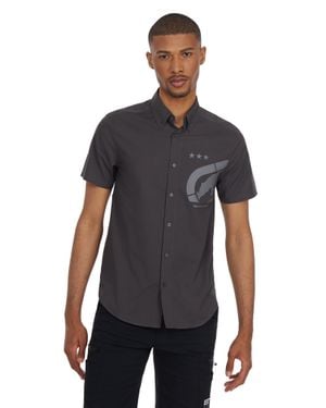 Ecko' Unltd Stamp Short Sleeve Woven Shirt - Blue