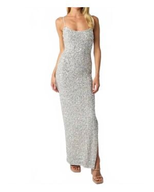 Olivaceous Fiona Sequin Maxi Dress - Gray