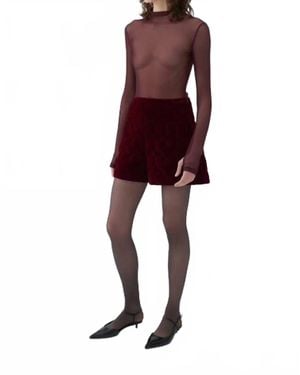 Nocturne Quilted Mini Shorts - Red