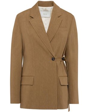 Tela Omega Tailored Structured Blazer - Natural