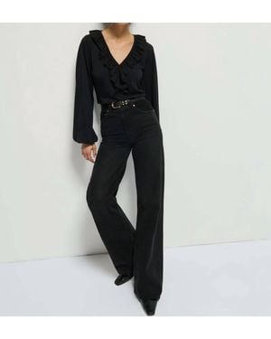 Nation Ltd Giorgio Flounce Top - Black