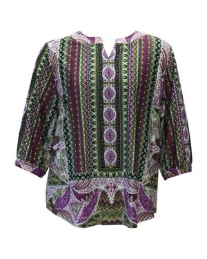 I TOUCH Peggi Abstract Print Top - Black