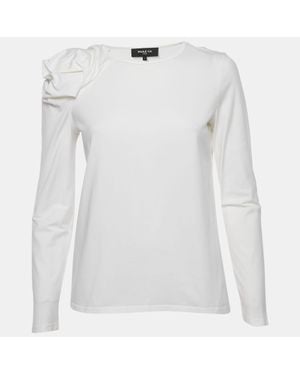 Paule Ka Jersey Puff Sleeve Top - White