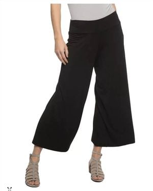 YALEA Delia Jaden Wide Leg Cropped Organic Bamboo Pant - Black