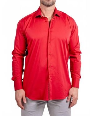 Maceoo Blacklabel Soft Stretch Ascension Button Down Shirt - Red