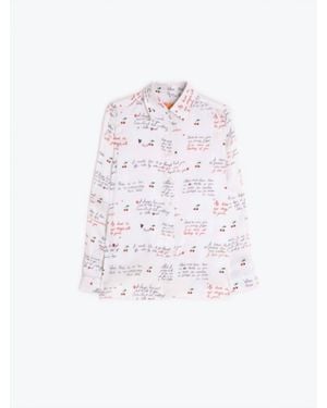 Vilagallo Button Up Shirt With Love Words - White