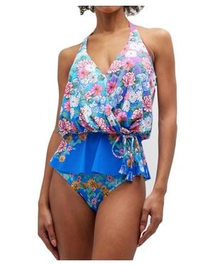 Johnny Was Color Blast Tankini Top - Blue