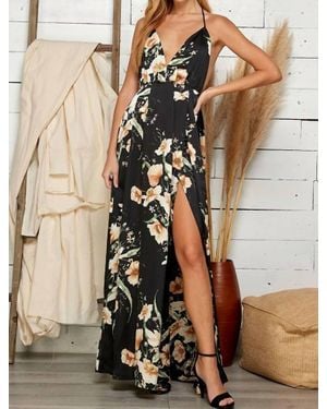 Sweet Lemon Halter Neck Maxi Dress - Brown