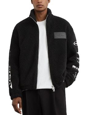 Reiss Nylon Logo Embroidered Casual Jacket - Black