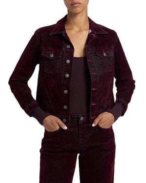 L'Agence Maven Stretch Denim Slim Jacket - Red