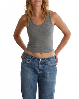 PERFECTWHITETEE Blondie Ribbed Tank Top - Blue