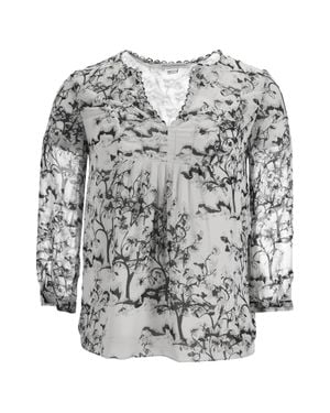 Diane von Furstenberg Camden Floral Blouse - Gray