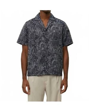 Les Deux Lesley Dancing Jacquard Short Sleeve Shirt - Gray