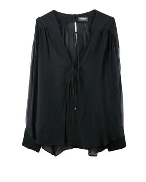 Dondup Chiffon Blouse Shirt Sleeves - Black