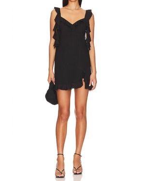 Amanda Uprichard Sonnet Chiffon Ruffle Party Mini Dress - Black