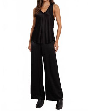 Lamade Call Chill Silky Wide Leg Long Pants - Black