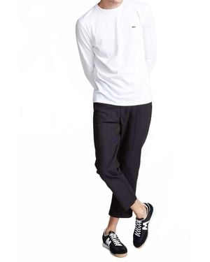 Lacoste Long Sleeve Jersey Pima Regular Fit Crewneck T-Shirt - White