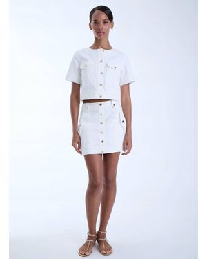 Karina Grimaldi Flora Denim Skirt - White
