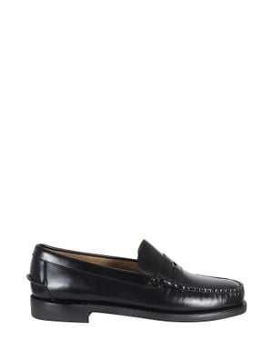 Sebago Dan Classic Hand-Stitched Leather Loafers - Black