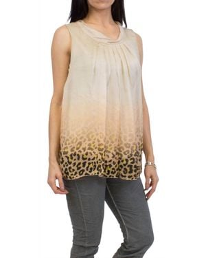 Gigi Moda Micaela Leopard Sleeveless Silk Top - Black