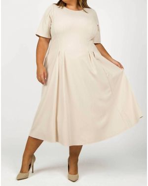 Maggy London Scuba Midi Dress - Natural