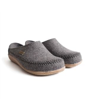 Haflinger Fletcher Wool Slippers - Gray
