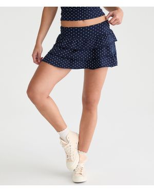 Aéropostale Polka Dot Knit Ruffle Skort - Blue