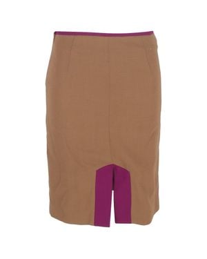 The Row Front Slit Knee-Length Pencil Skirt - Brown