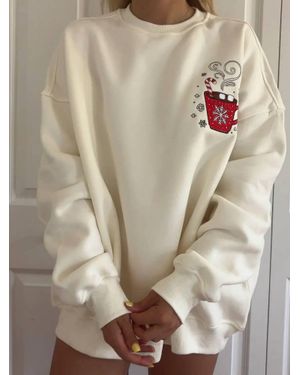 Sunkissed Coconut Hot Chocolate Recipe Christmas Sweatshirt - Natural