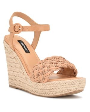 Nine West Wnhosana3 Woven Wedge Sandals - Metallic