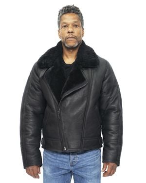 Infinity Leather Sheepskin Ww2 Bomber Jacket-Tucson - Gray