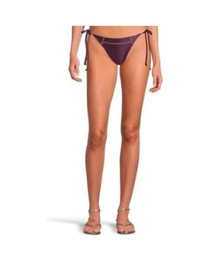 Becca Color Sheen Bikini Bottom Aubergine Tie Side Swimwear Kfc311 - Orange