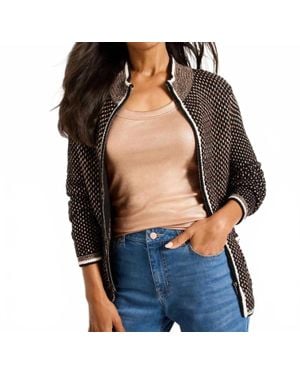 NIC+ZOE Brick Stitch Knit Jacket - Blue