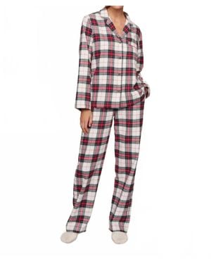 Eberjey Flannel Pajama Set - Red