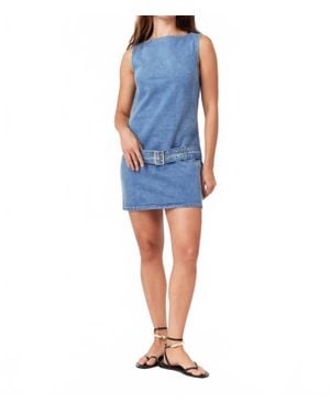 Habitual Sleeveless Belted Mini Dress - Blue