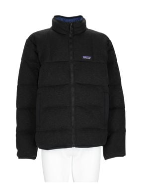 Patagonia Puffer Jacket With Quilted Design And High Collar - Black