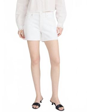 FRAME Hang Mid Thigh Denim Short - White