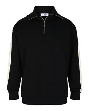 Missoni Zig Zag Stripe Quarter-Zip Sweatershirt - Black