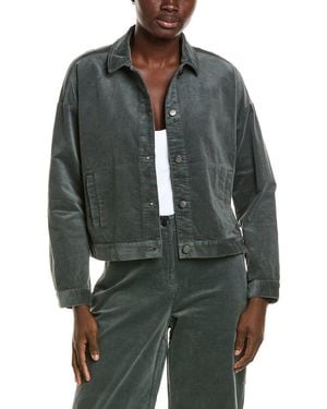 Eileen Fisher Petite Classic Collar Jacket - Green