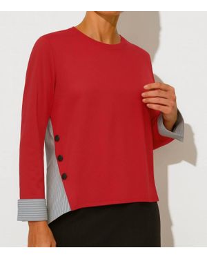 J'Envie/Eli Marseilles Duel Fabric Top - Red