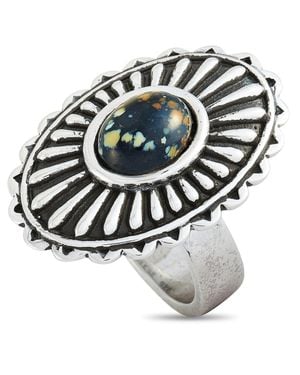 King Baby Studio Large Starburst Concho And Spotted Ring - Metallic
